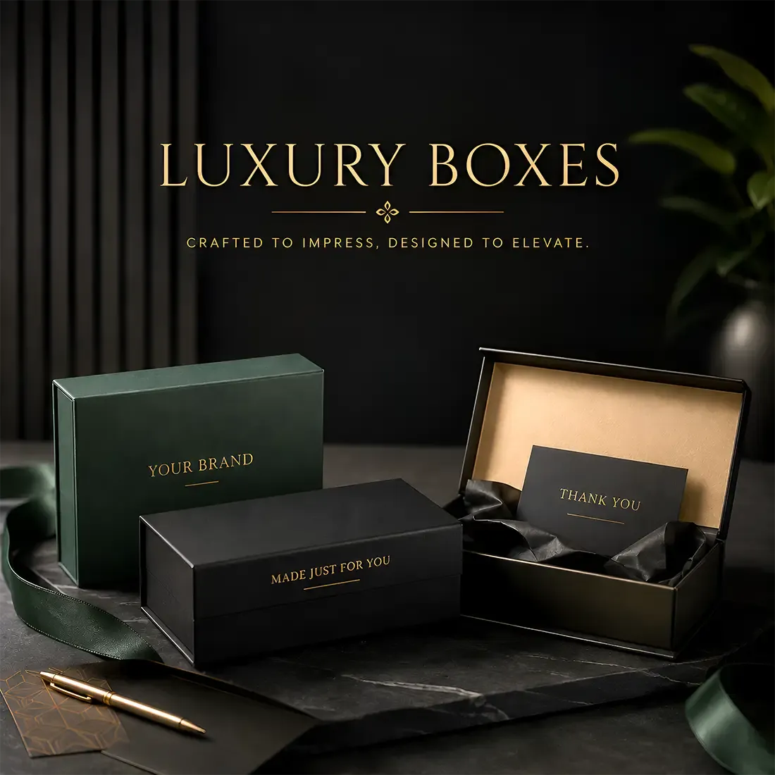 Illustration of Luxury Boxes packaging workflow from design to delivery